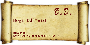 Bogi Dávid névjegykártya