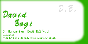david bogi business card